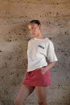 Womens BRIXTON Revved Up Boxy T-Shirt in Off White