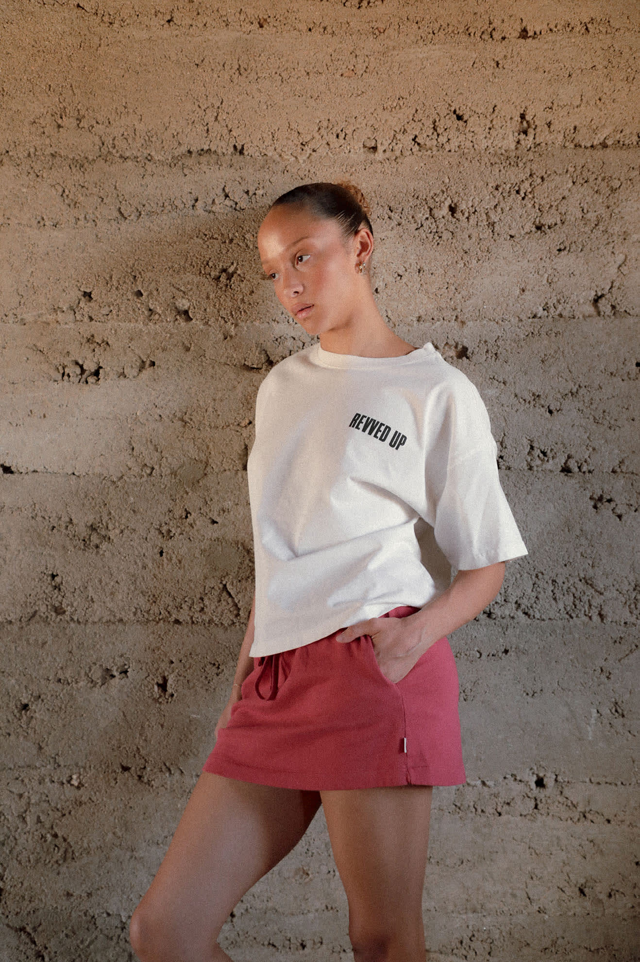 Womens BRIXTON Revved Up Boxy T-Shirt in Off White