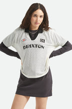 Women's BRIXTON Varsity T-Shirt in OFF WHITE / BLACK