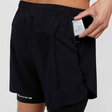 ACID RUNNING 2-in-1 Shorts in Black