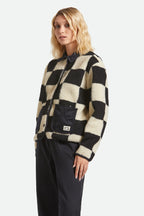 Womens BRIXTON Delilah Sherpa Jacket in BLACK & WHITE