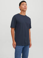 JACK & JONES Organic Cotton Basic T-Shirt in NAVY
