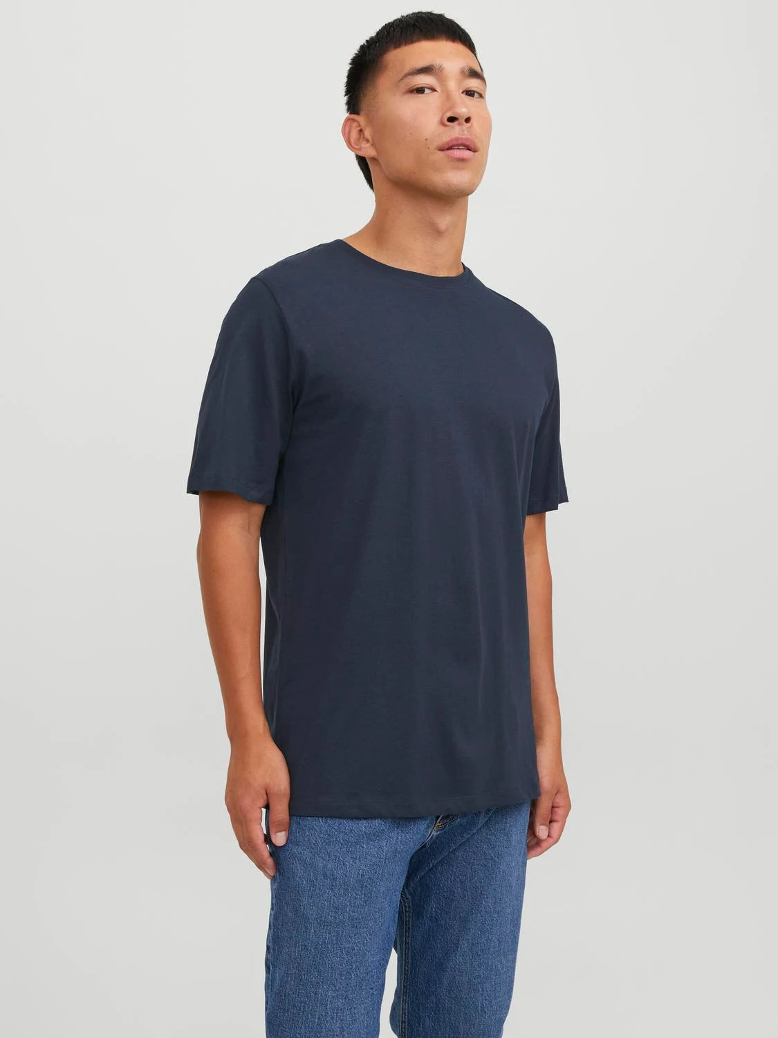JACK & JONES Organic Cotton Basic T-Shirt in NAVY