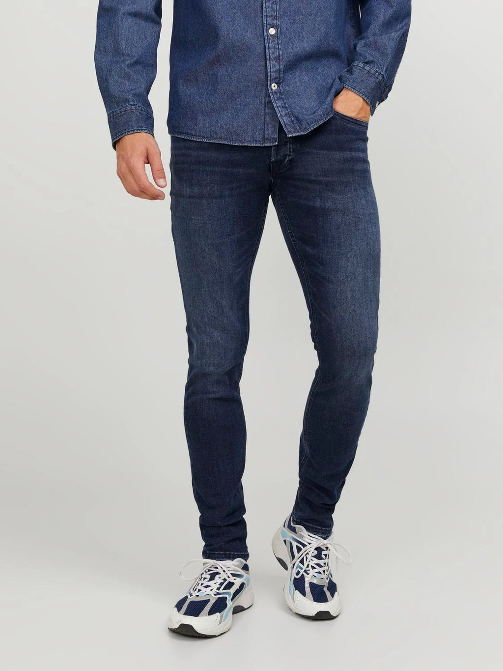 JACK & JONES Glenn Original 812 Slim Fit Jeans in DARK BLUE DENIM