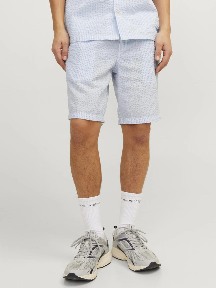 JACK & JONES Striped Textured Shorts in LIGHT BLUE