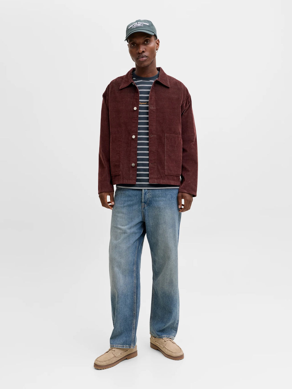 JACK & JONES Stripe T-Shirt in SKY CAPTAIN