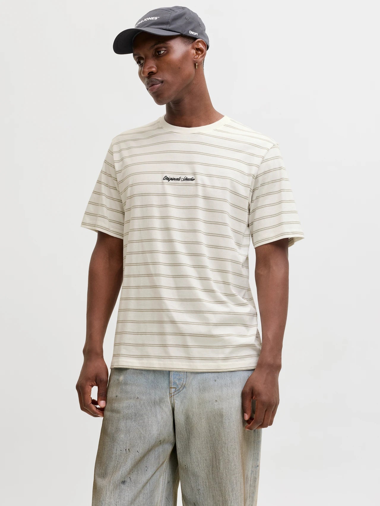 JACK & JONES Stripe T-Shirt in SEAGRASS
