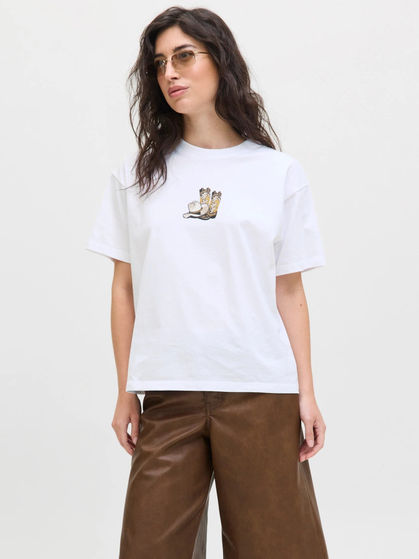 Womens JJXX Cana T-Shirt in WHITE