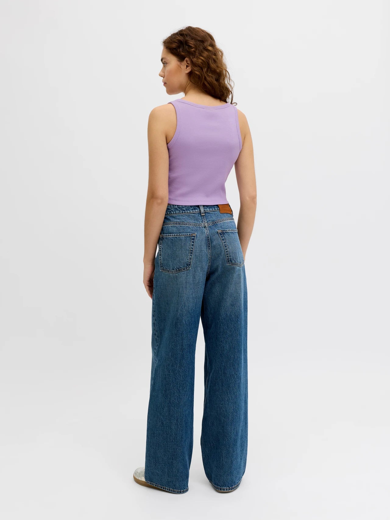 Womens JJXX Fallon Ribbed Vest Top in PURPLE