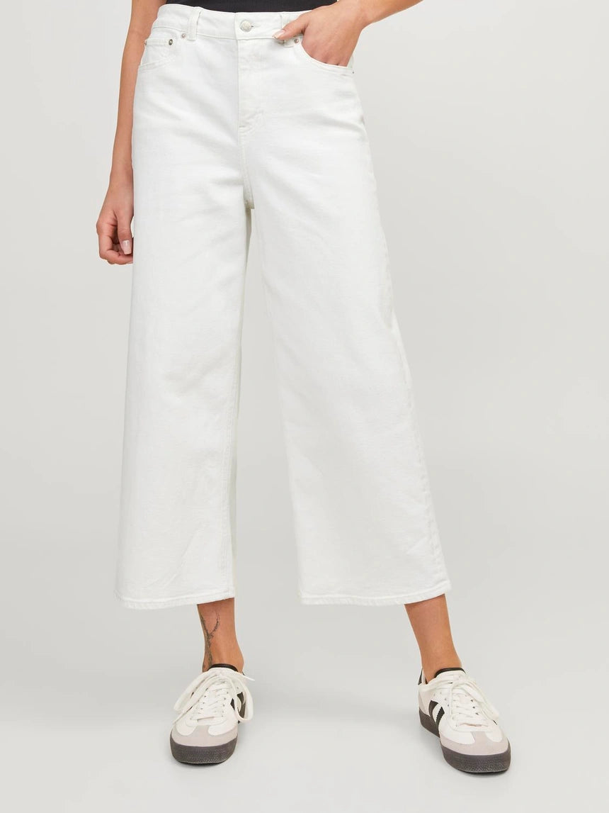 Womens JJXX Mila Wide Culotte Jeans in WHITE