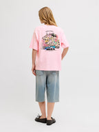 Womens JJXX Welcome to Spain Ibiza T-Shirt in PINK