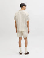 JACK & JONES Coba Stripe Resort Shirt in ANTIQUE WHITE