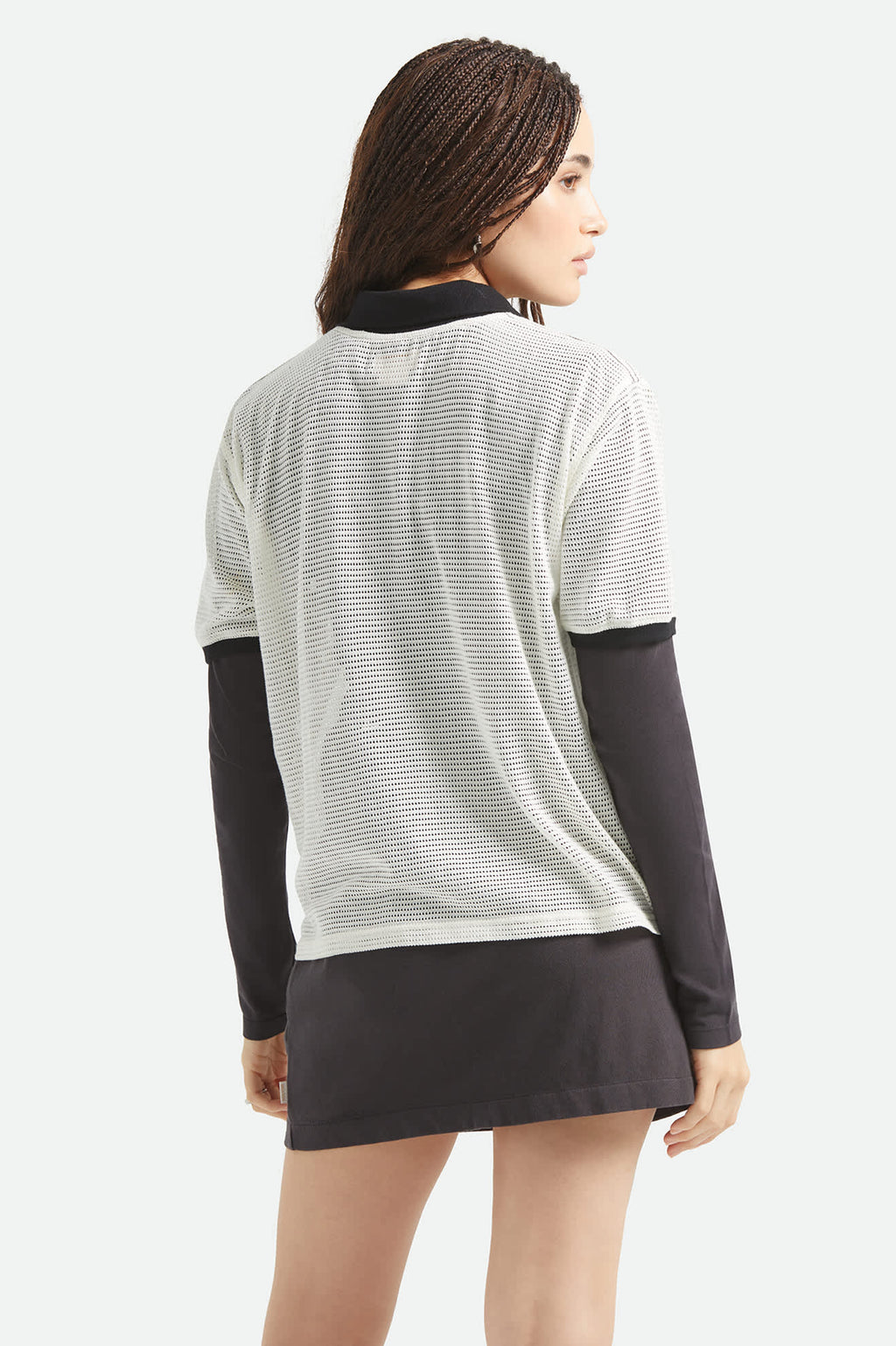 Women's BRIXTON Varsity T-Shirt in OFF WHITE / BLACK