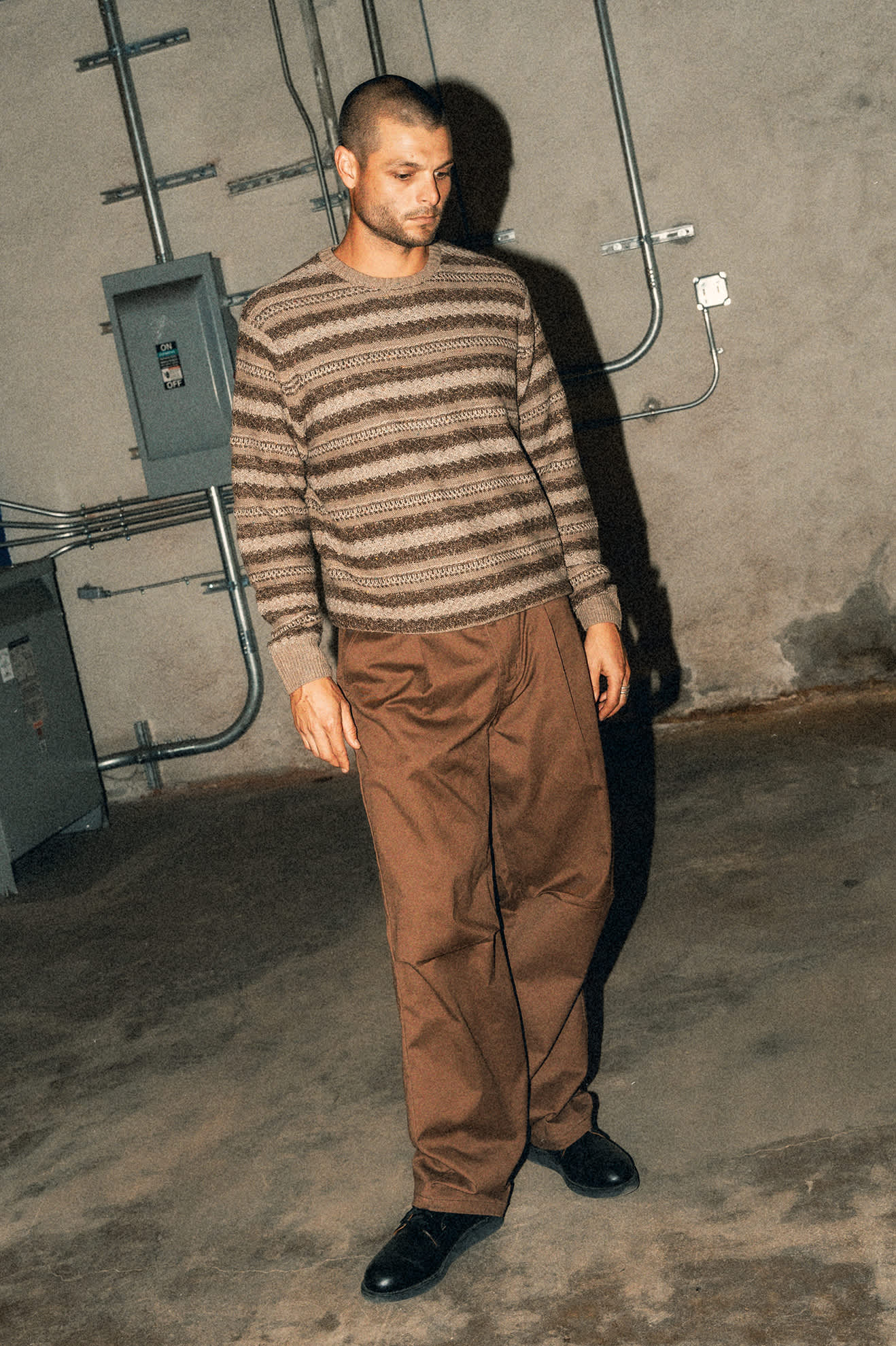 BRIXTON Midnight Crew Sweater in MULTI STRIPE