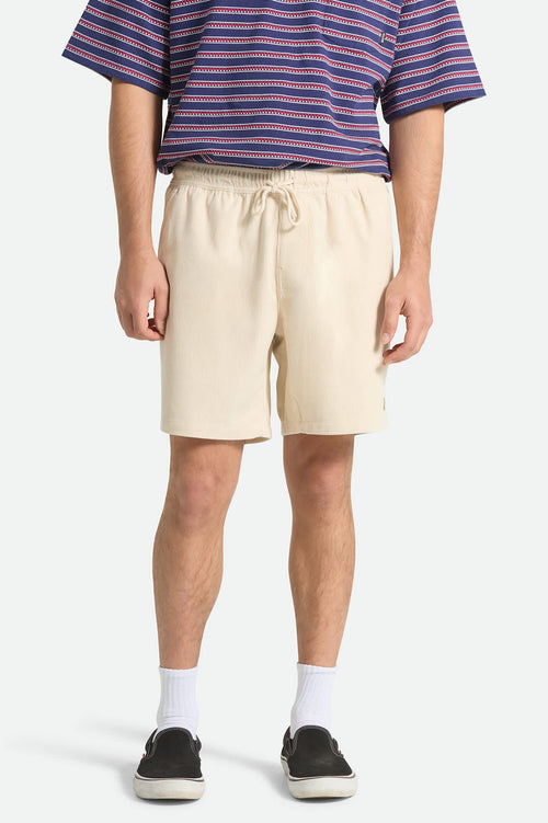 BRIXTON Everyday Corduroy Shorts in Whitecap