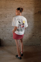 Womens BRIXTON Revved Up Boxy T-Shirt in Off White