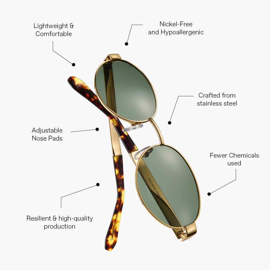 MELLER Karam Metal Sunglasses in GOLD OLIVE