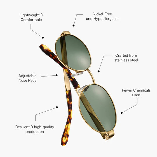meller karam sunglasses gold olive lense details