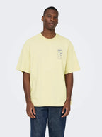 ONLY & SONS Peanuts Back Life Oversized T-Shirt in YELLOW