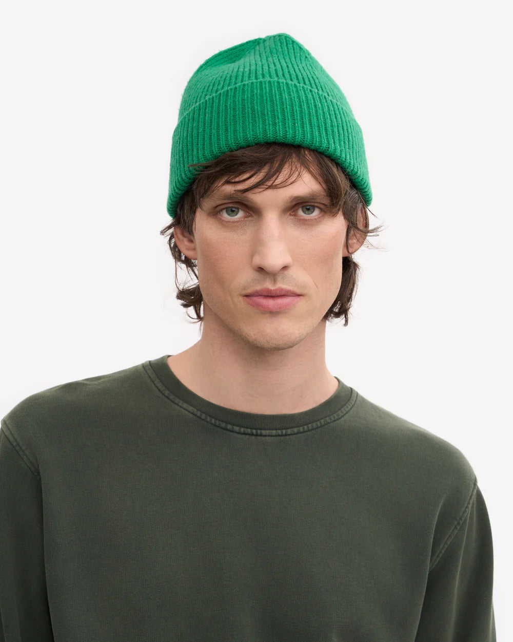 COLORFUL STANDARD Merino Wool Beanie in KELLY GREEN