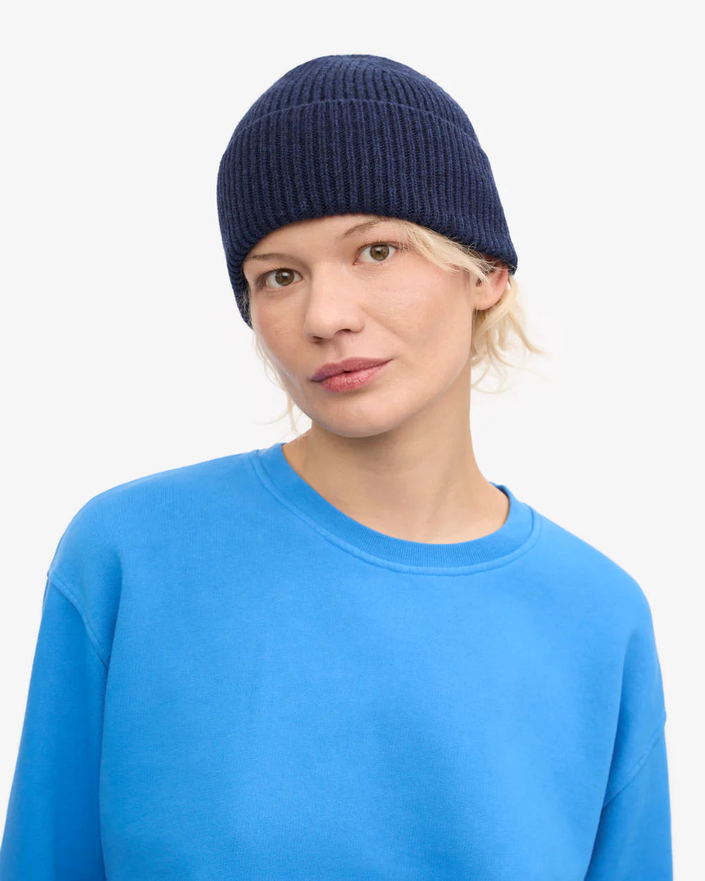 COLORFUL STANDARD Merino Wool Beanie in MARINE BLUE