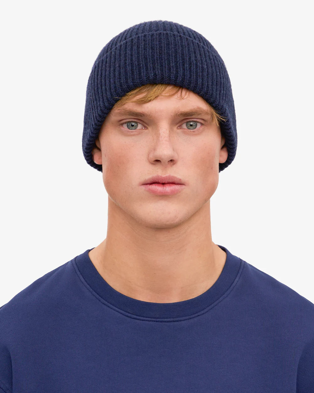 COLORFUL STANDARD Merino Wool Beanie in MARINE BLUE
