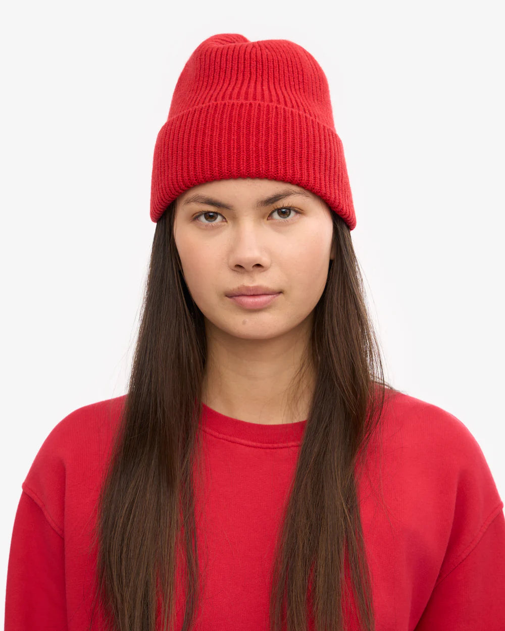 COLORFUL STANDARD Merino Wool Beanie in SCARLET RED