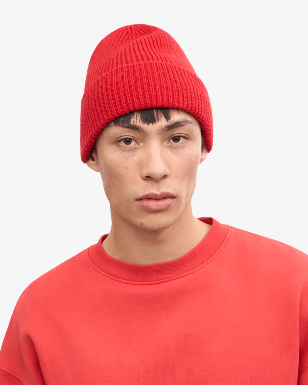 COLORFUL STANDARD Merino Wool Beanie in SCARLET RED