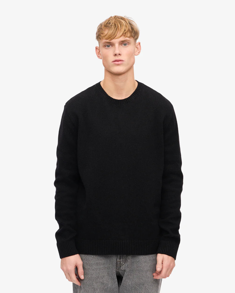 COLORFUL STANDARD Classic Merino Wool Crew in DEEP BLACK