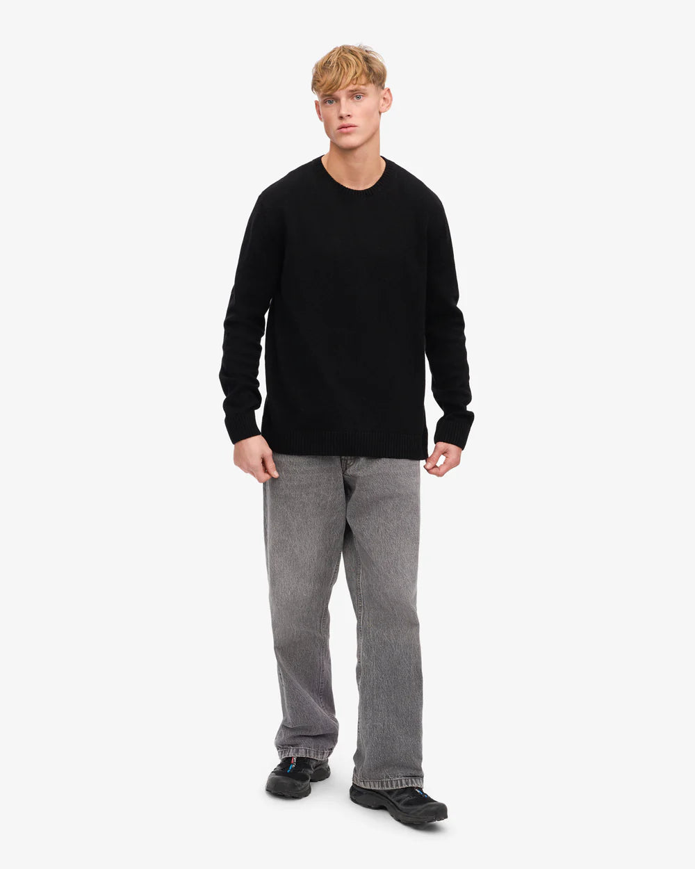 COLORFUL STANDARD Classic Merino Wool Crew in DEEP BLACK