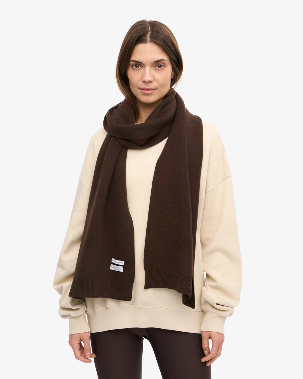COLORFUL STANDARD Merino Wool Scarf in COFFEE BROWN