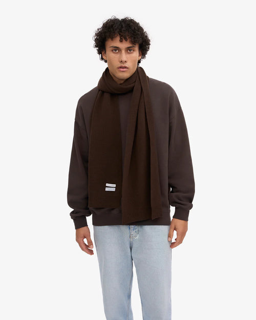 COLORFUL STANDARD Merino Wool Scarf in COFFEE BROWN