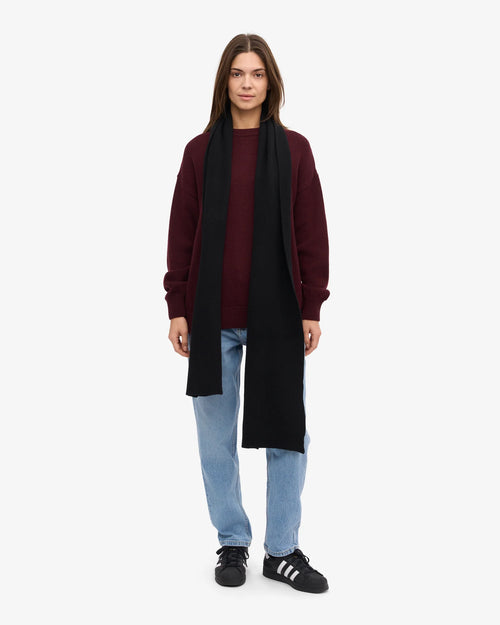 COLORFUL STANDARD Merino Wool Scarf in DEEP BLACK