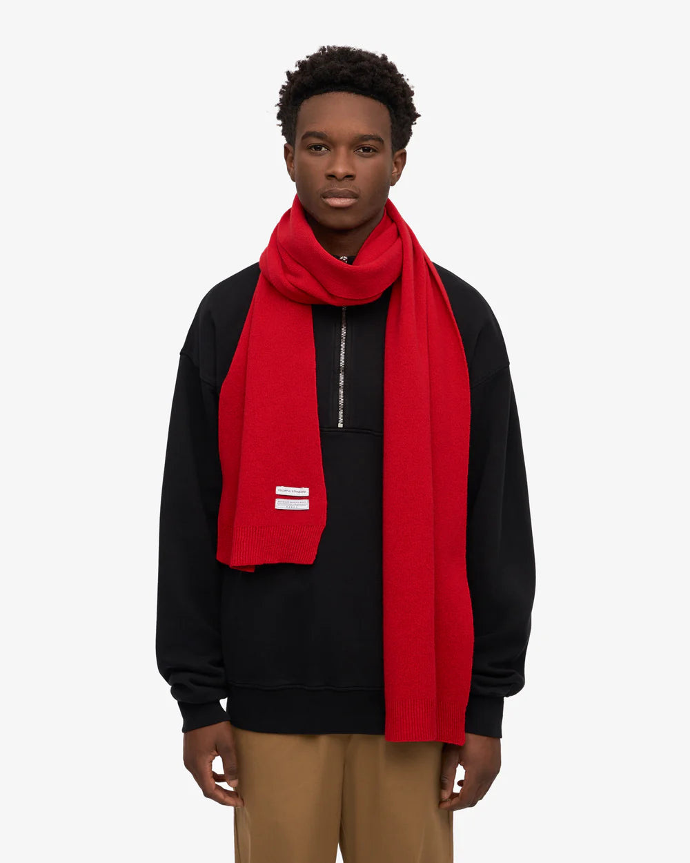 COLORFUL STANDARD Merino Wool Scarf in SCARLET RED