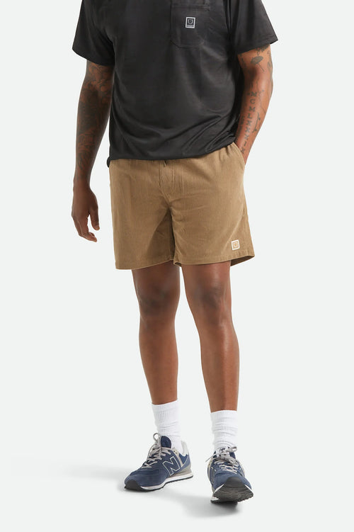 BRIXTON Everyday Corduroy Shorts in Vintage Khaki