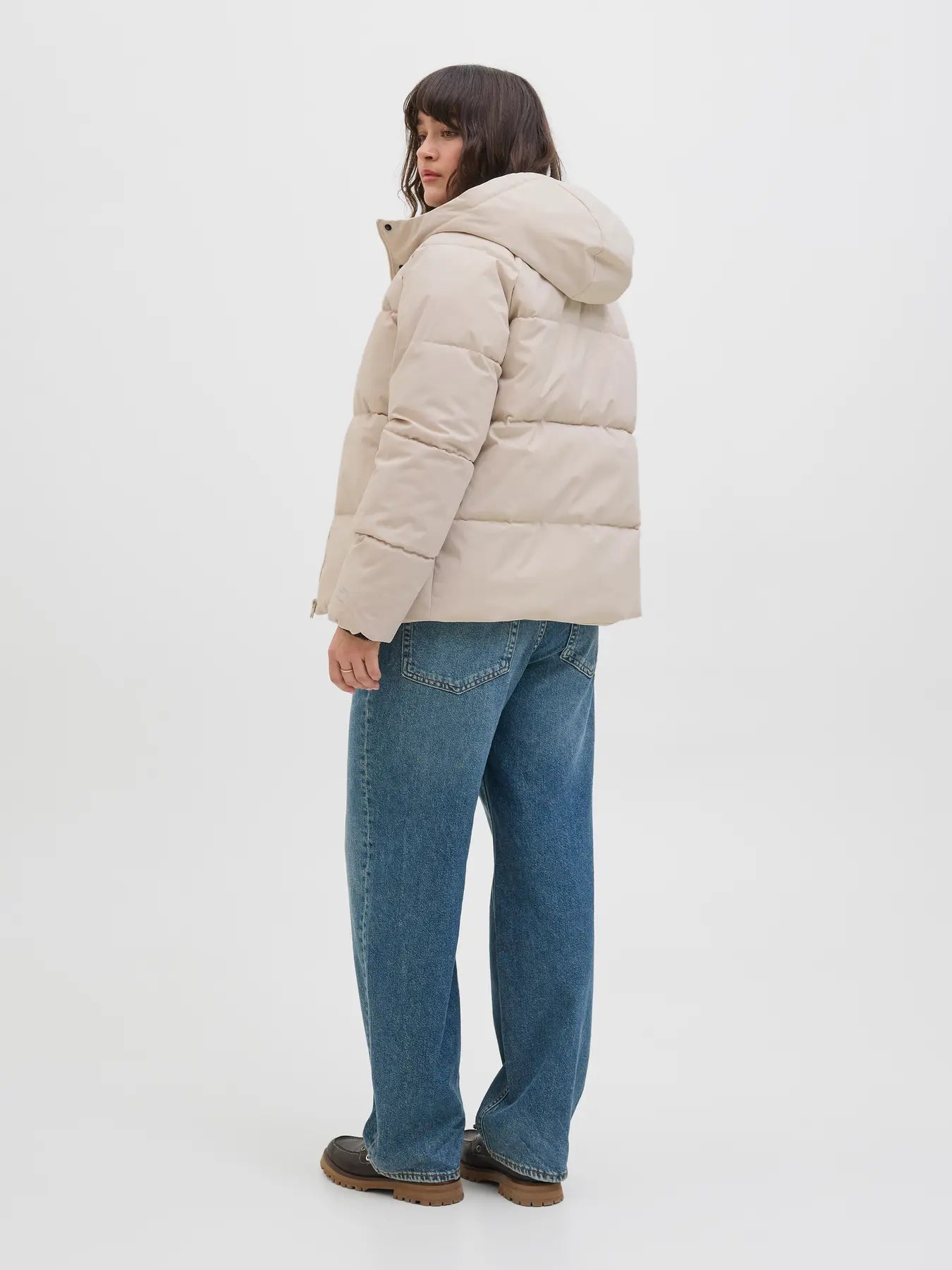 Womens JJXX Puffer Jacket in BEIGE