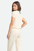 Womens BRIXTON Alice Button Down Knit in Whitecap