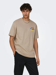 ONLY & SONS Lance Life T-Shirt in BEIGE