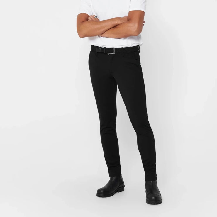 ONLY & SONS Mark Slim Fit Tapered Trousers in BLACK