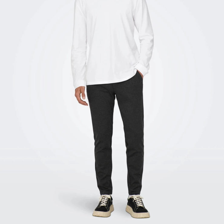 ONLY & SONS Mark Slim Tapered Fit Trousers in DARK GREY