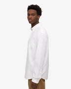 COLORFUL STANDARD Button Down Long Sleeve Shirt in WHITE