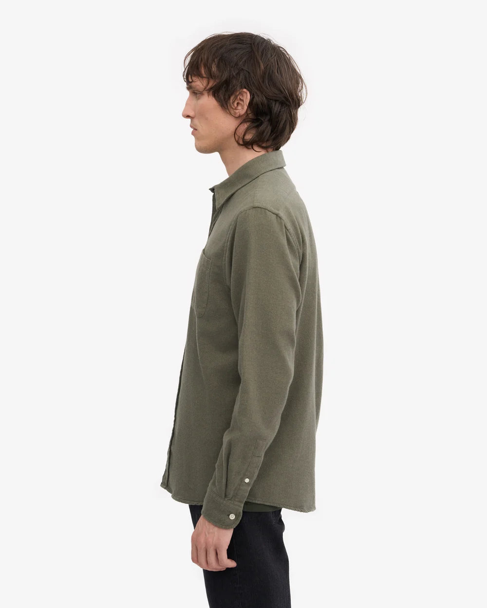 COLORFUL STANDARD Organic Flannel Shirt in DUSTY OLIVE