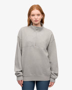 COLORFUL STANDARD Organic Quarter Zip in Heather Grey