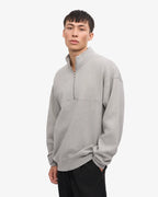 COLORFUL STANDARD Basic Quarter Zip in HEATHER GREY