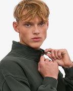 COLORFUL STANDARD Organic Quarter Zip in Midnight Forest