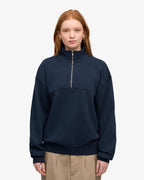 COLORFUL STANDARD Organic Quarter Zip in Navy Blue