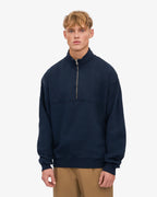 COLORFUL STANDARD Organic Quarter Zip in Navy Blue