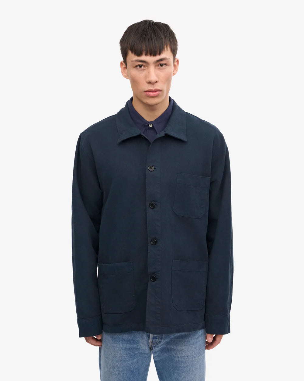 COLORFUL STANDARD Organic Workwear Jacket in Navy Blue