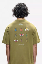 ELLIKER Rill Bug Print Short Sleeve T-Shirt in KHAKI
