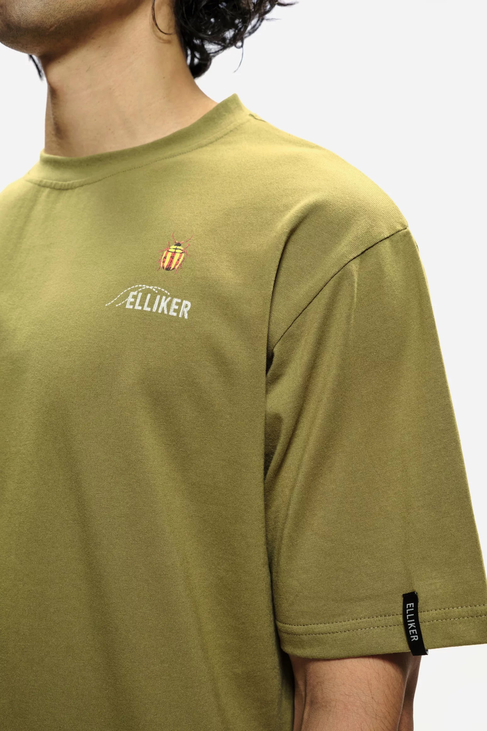 ELLIKER Rill Bug Print Short Sleeve T-Shirt in KHAKI